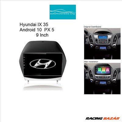 Hyundai IX35 Android 10 Multimédia GPS Fejegység Tolatókamerával