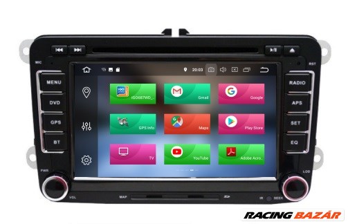 Volkswagen Android 10 Multimédia VW 2 din Rádió GPS Navigációs Fejegység Tolatókamerával! 5. kép