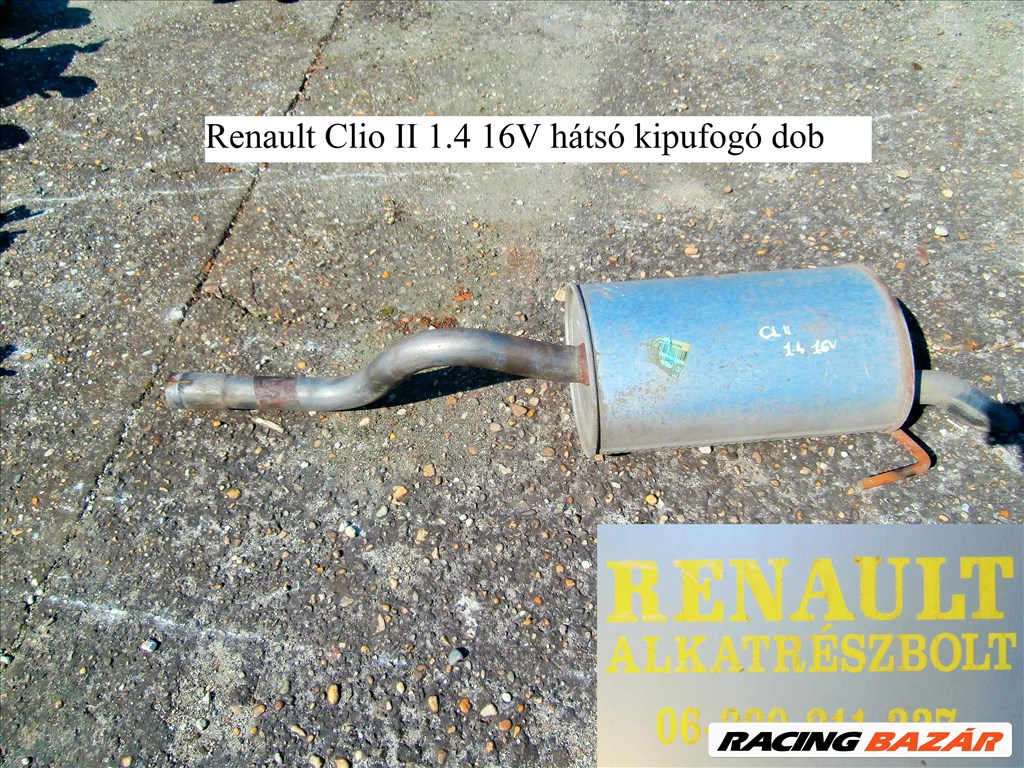 Renault Clio II 1.4 16V hátsó kipufogó dob  1. kép