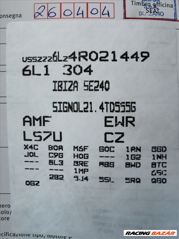 Seat Ibiza 6L 1.4tdi 5.seb kézi váltó EWR kóddal, 173.496km-el eladó 9. kép
