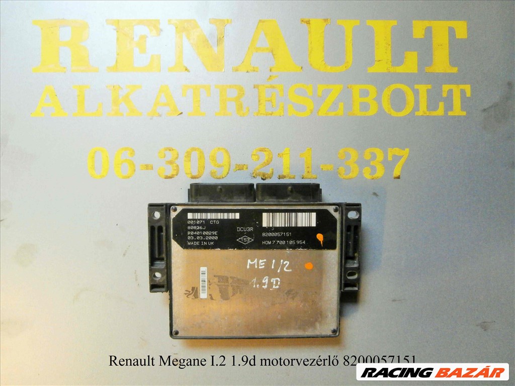 Renault Megane I/2 1.9d motorvezérlő 8200057151 1. kép