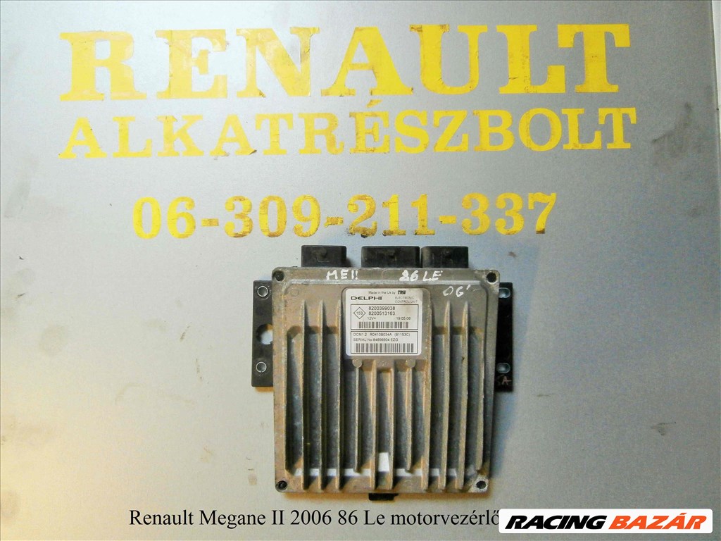 Renault Megane II (2006) 1.5dci 86 Le motorvezérlő 8200399038 1. kép