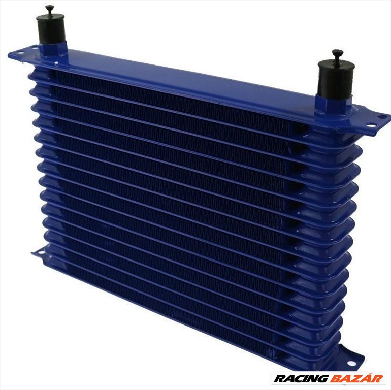 Race Line 15 soros olajhűtő radiátor AN10 csatlakozással - kék 1. kép