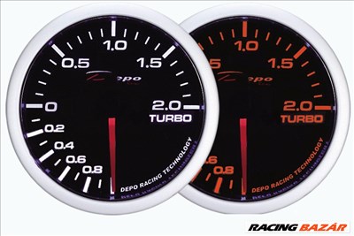 DEPO RACING WA 60mm - Turbónyomásmérő óra (Elektromos, -1 - 2 BAR)