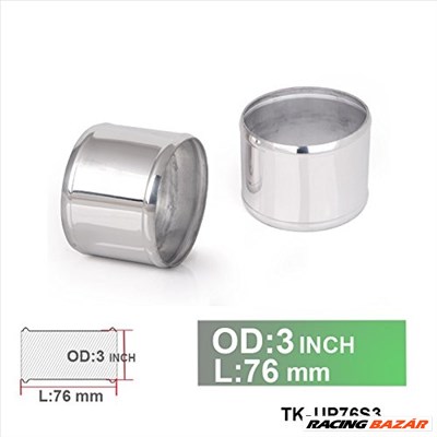 Alumínium cső idom egyenes - átmérő 76mm / 3" - hossz 76mm