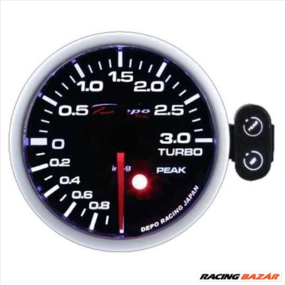 DEPO RACING PEAK 52mm - Turbónyomásmérő óra (Elektromos, -1 - 3 BAR)