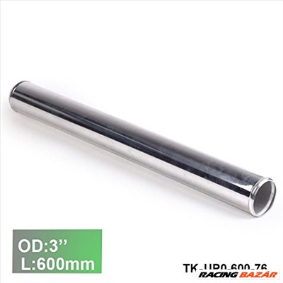 Alumínium cső idom egyenes  - átmérő 76mm / 3" - hossz 600mm