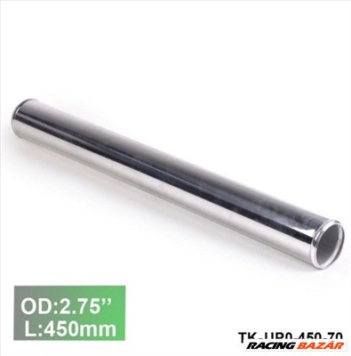 Alumínium cső idom egyenes  - átmérő 70mm / 2.75" - hossz 450mm