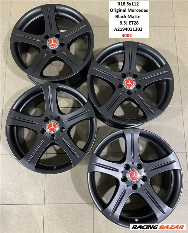 R18 5x112 Original Merceded Black Matte 8.5J ET28  - A2194011202 18" eredeti alufelni szett 1. kép