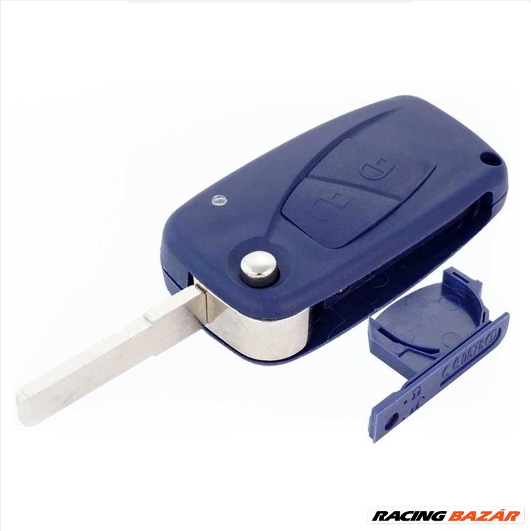 Citroen kulcs 2 gombos bicskakulcs, kulcsház kék és fekete színben 1. kép