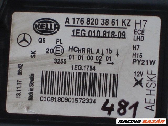 Mercedes A-Classe W 176 Bal első Fényszóró A1768203861 2013-tól 5. kép
