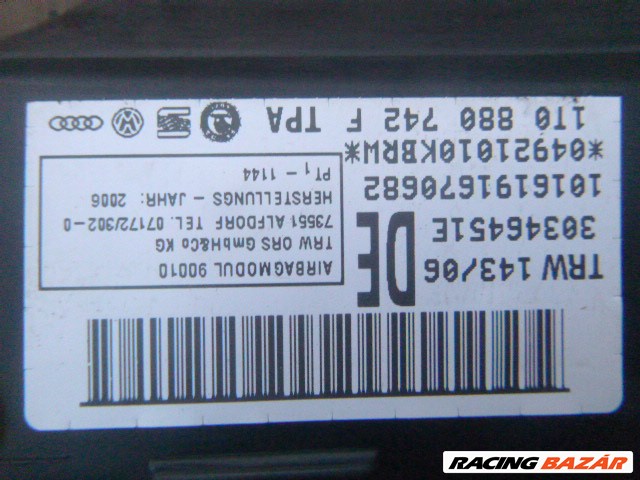 Volkswagen Touran 2005 függönylégzsák, JOBBOS-BALOS 1T1 880 741 F, 1T1 880 742 F 1T1880741F742F 9. kép