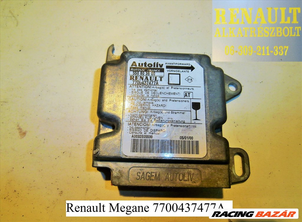 Renault Megane légzsákvezérlő 7700437477A 1. kép