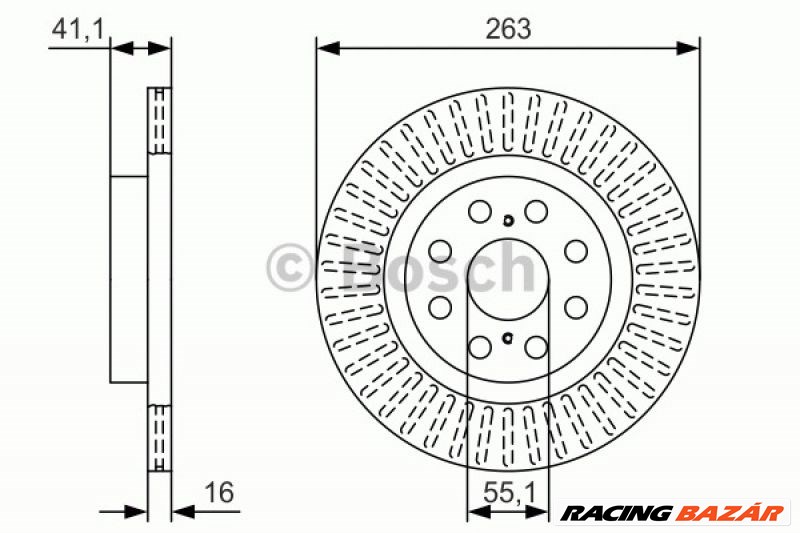 BOSCH 0986479T57 Féktárcsa - LEXUS 1. kép