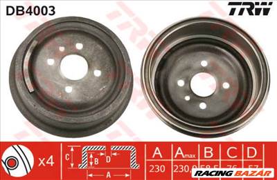 TRW db4003 Fékdob - OPEL, VAUXHALL