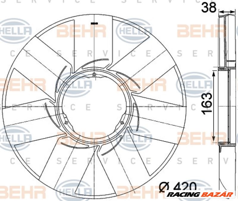 HELLA 8MV 376 757-471 Hűtőventillátor - BMW 1. kép