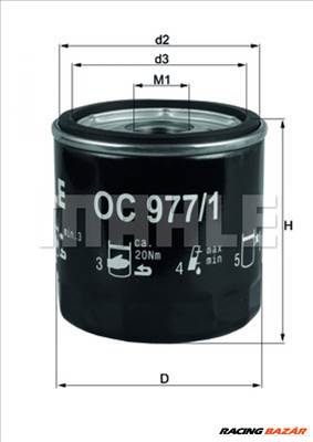 MAHLE ORIGINAL oc9771 Olajszűrő - AUDI, VOLKSWAGEN, SEAT, SKODA