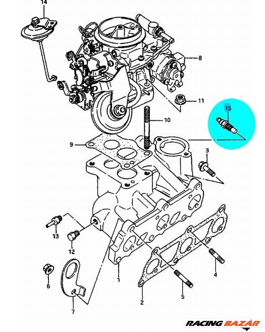 Suzuki hőpatron hőgomba vízhőfok érzékelő 34850-82001 2. kép