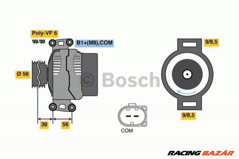 BOSCH 0 124 525 226 Generátor - AUDI 1. kép