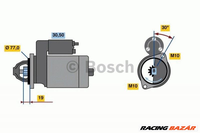 BOSCH 0 986 023 600 Önindító - HYUNDAI, KIA 1. kép