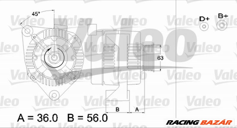 VALEO 436613 Generátor - CITROEN, PEUGEOT, FIAT, LANCIA 1. kép