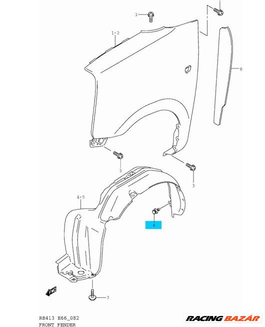 Suzuki sárvédő dobbetét patent 09409-07332 2. kép