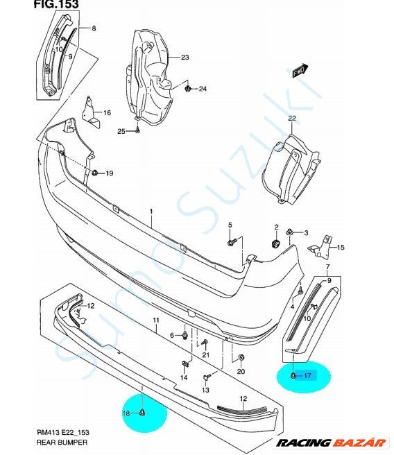 Suzuki sárvédő dobbetét patent 09409-07332 6. kép