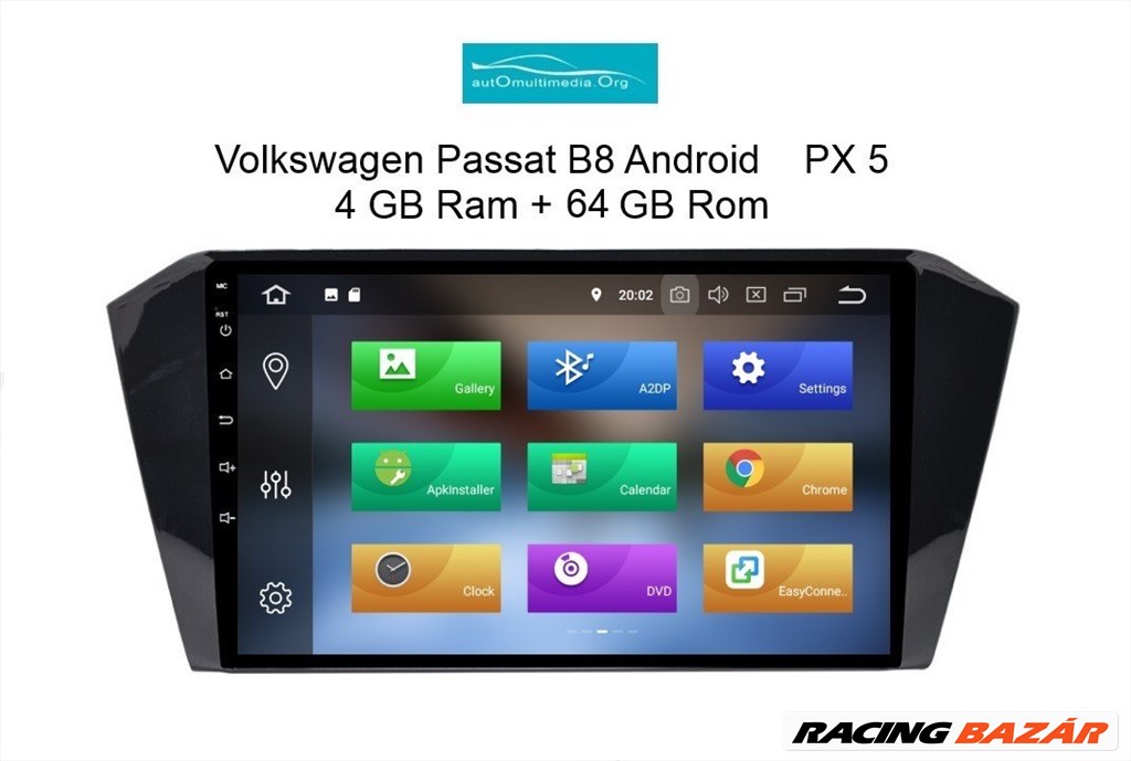Volkswagen Passat B8 Android 10 Multimédia, GPS, Wifi, Bluetooth, Tolatókamerával! 4. kép