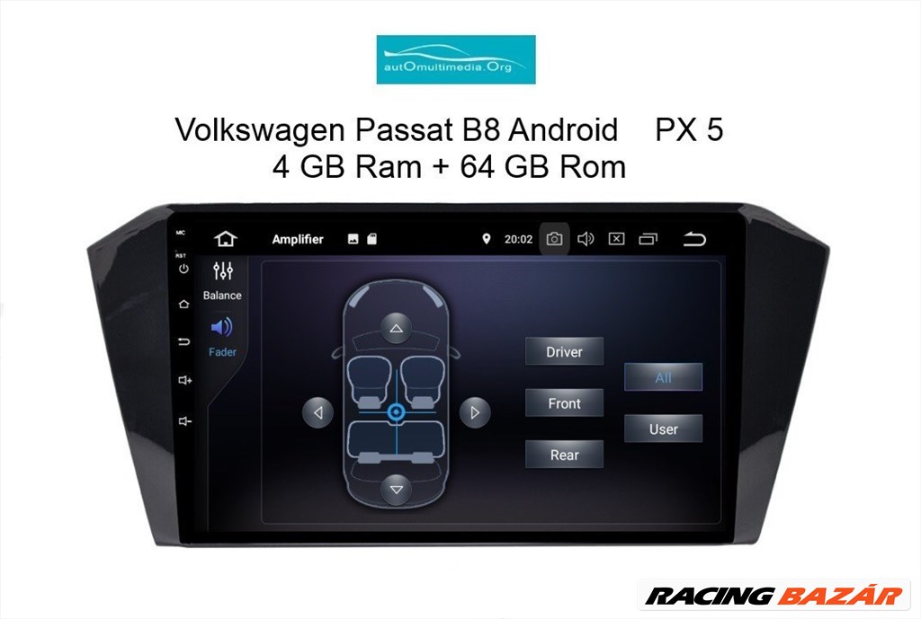 Volkswagen Passat B8 Android 10 Multimédia, GPS, Wifi, Bluetooth, Tolatókamerával! 7. kép