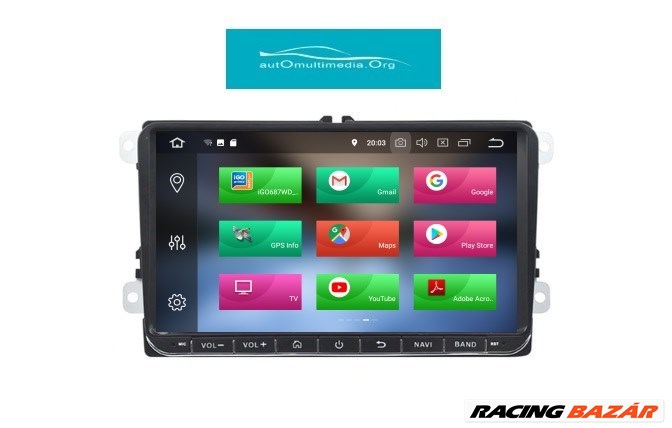 Volkswagen Android 10 Multimédia Golf, Passat, Caddy, Tiguan, Touran, GPS, Wifi, Tolatókamerával! 5. kép