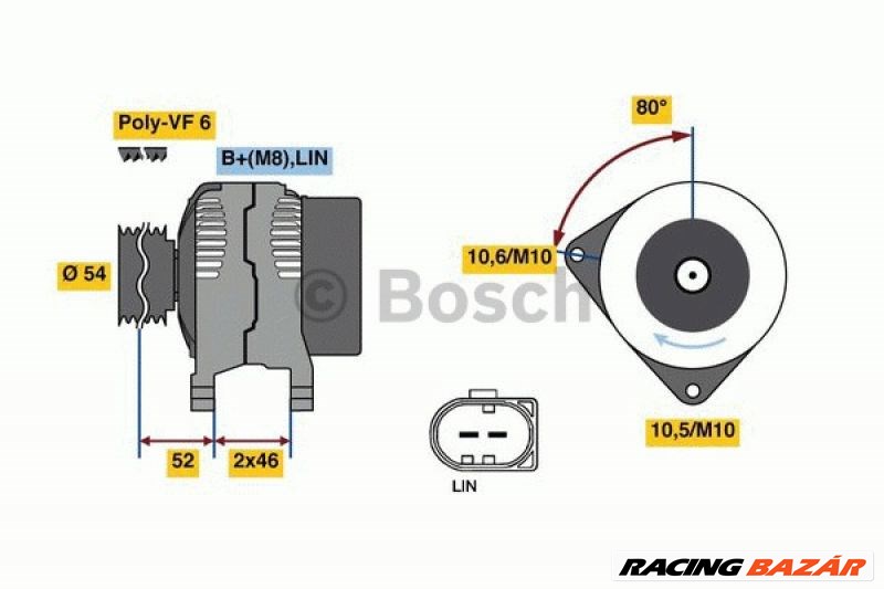 BOSCH 0 986 081 400 Generátor - LAND ROVER, FORD 1. kép