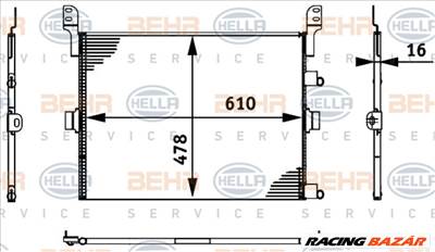 HELLA 8FC 351 317-661 Klímahűtő - MERCEDES-BENZ, HYUNDAI, INNOCENTI, JAGUAR, LANCIA, MARUTI, MAZDA