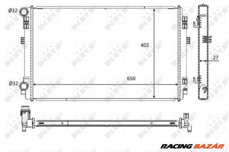 NRF 58453 Motorvízhűtő - SEAT, VOLKSWAGEN, AUDI, SKODA 1. kép