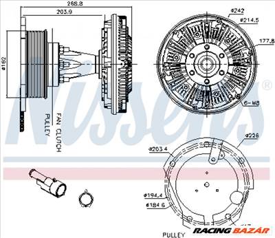 NISSENS 86087 Klíma/visco kuplung - TALBOT, ALFA ROMEO, RENAULT, VAUXHALL, AUDI, LANCIA, CITROEN