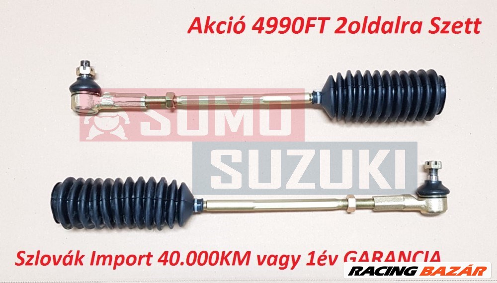 Suzuki Swift 90-03 kormányösszekötő rúd axiális csukló + gömbfej + gumiharang szett nem szervós 2 oldalra készlet!!! 1. kép