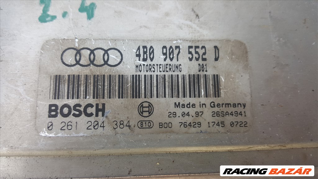 Audi A6 2,4i Bosch motorvezérlő eladó! 4B0907552D 0261204384 2. kép