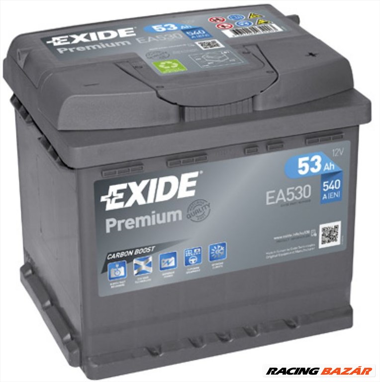 EXIDE _EA530 Akkumulátor - OPEL, SUZUKI, BMW, ALFA ROMEO, CITROEN, FIAT, SEAT 1. kép