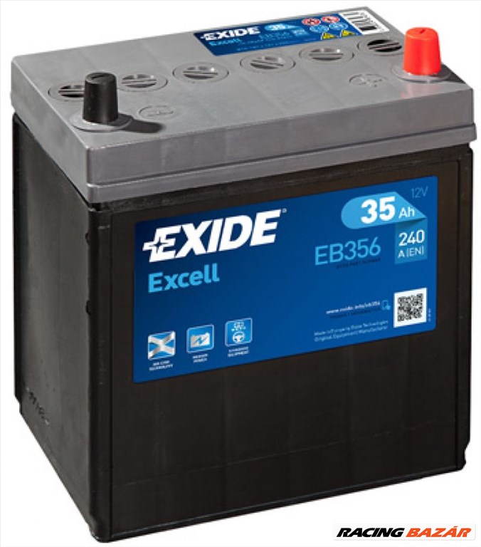 EXIDE _EB356 Akkumulátor - CHEVROLET, DAIHATSU, NISSAN, DAEWOO, HONDA, KIA, SUZUKI 1. kép