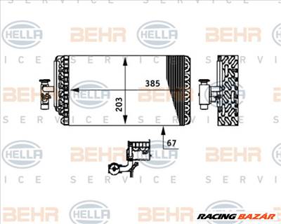 HELLA 8FV 351 330-111 Klíma radiátor - FORD, FIAT, MERCEDES-BENZ, RENAULT, PORSCHE, TOYOTA, VAUXHALL