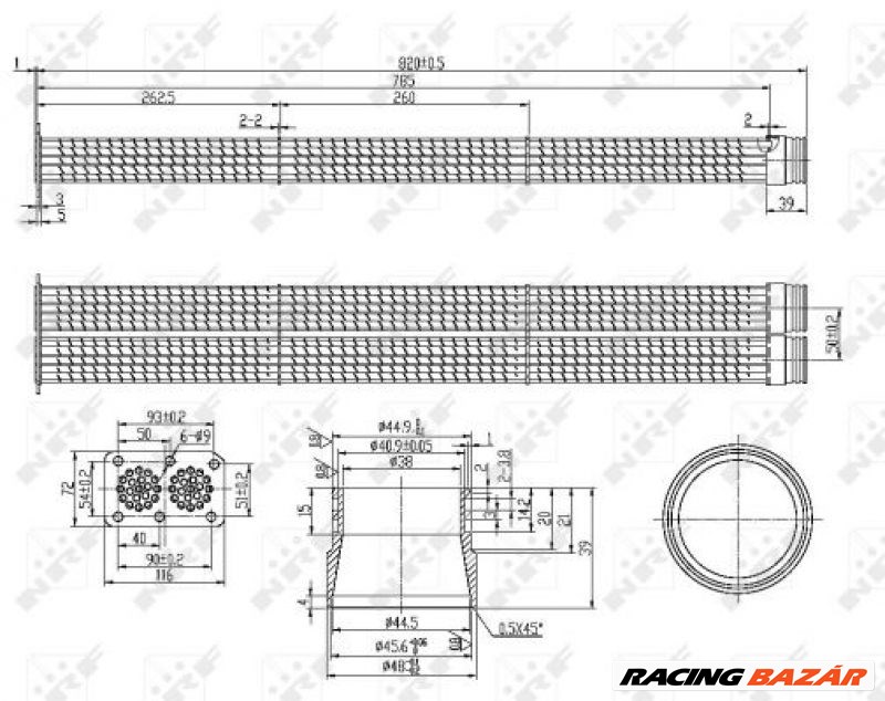 NRF 48105 AGR/EGR hűtő - ALFA ROMEO, AUDI, RENAULT, NISSAN, CITROEN, PEUGEOT, FIAT 1. kép