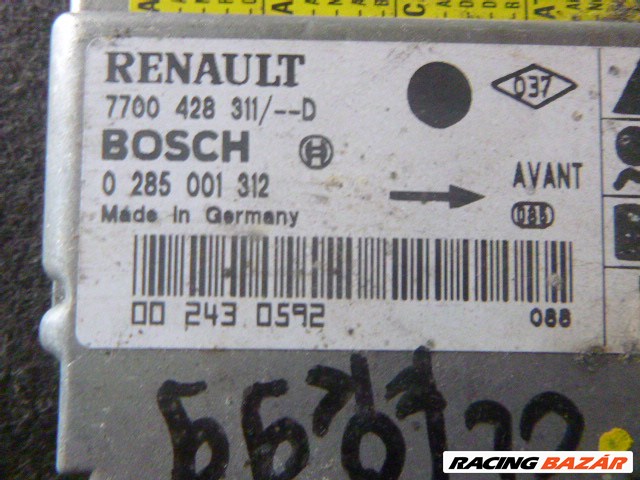 Renault Clio II 1999 légzsák indító CSATLAKOZÓVAL 7700428311 / D BOSCH 0285001312 1. kép
