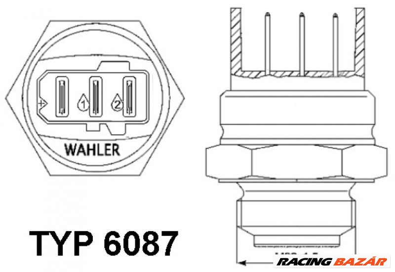 WAHLER 6087.87D Hűtőventillátor kapcsoló - VOLKSWAGEN, AUDI 1. kép