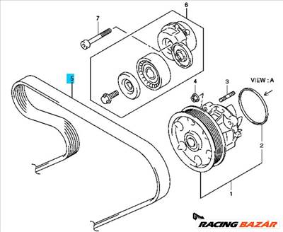 Suzuki Ignis Wagon R Swift Splash diesel vízpumpa szíj (klíma nélküli modellek!!!) - gyári eredeti Suzuki 17521-85E00 