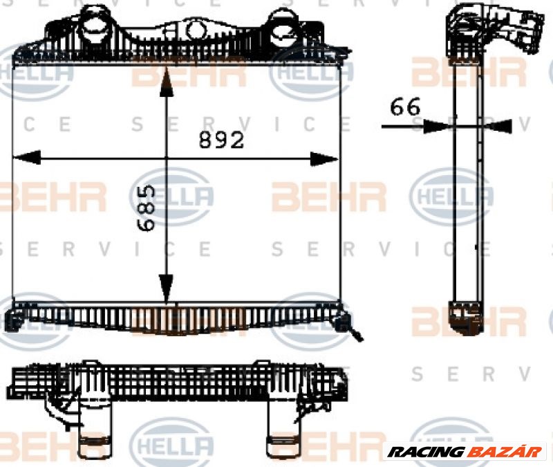 HELLA 8ML 376 724-221 Intercooler - TOYOTA, JAGUAR, BMW, FIAT, LADA, MINI, HYUNDAI 1. kép