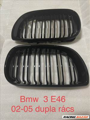 BMW E46 3 díszrács / vese / hűtőrács fekete dupla 