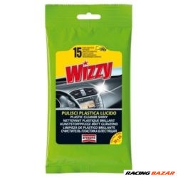 Wizzy műszerfalápoló nedves törlőkendő - Fényes hatású (15 db) Wizzy Plastic Cleaner Shiny 1. kép