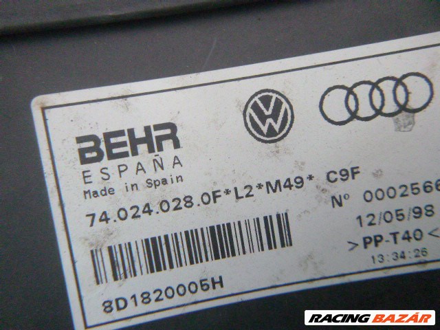 Volkswagen Passat B5 MANUÁLIS KLÍMÁS fűtésbox fűtésbowdennel BEHR 8D1 820 005 H 8D1820005H 4. kép