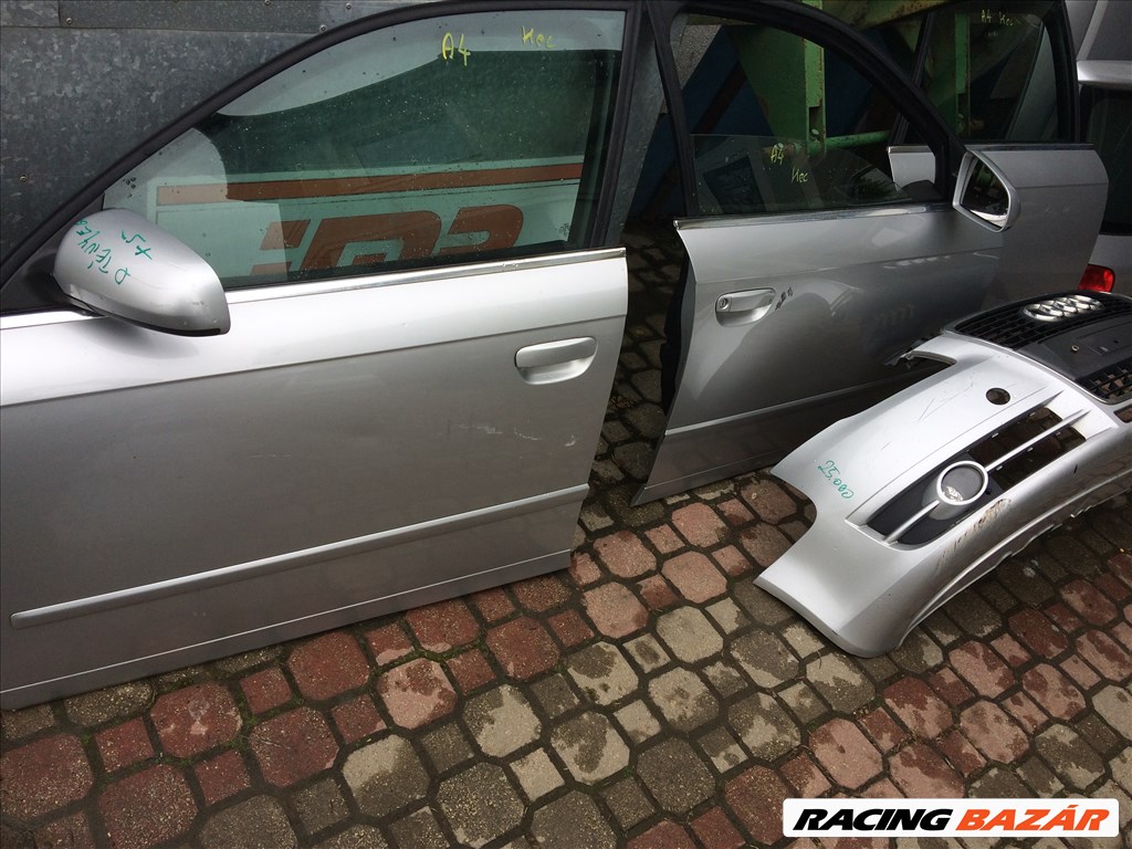 Audi A4 bontott alkatrészei, motorháztető, lökhárító, ajtó, sárvédő. 11. kép