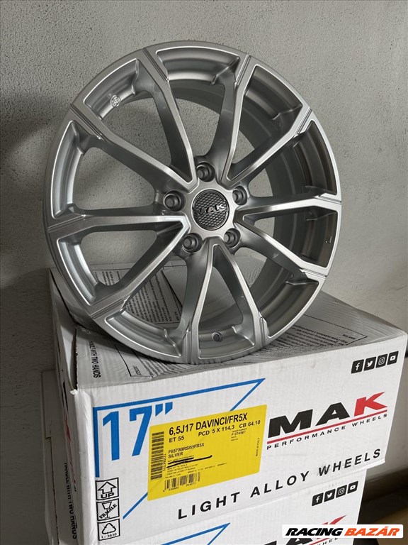 R17 5x114,3 Original MAK DaVinci Silver 6.5J ET55 NEW /  6.5x17 új felni, alufelni szett  4. kép