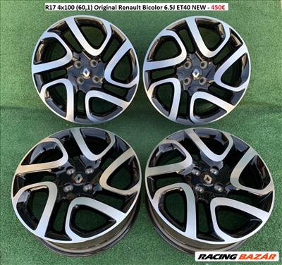 R17 4x100 (60,1) Original Renault Bicolor 6.5J ET40 NEW / 6.5x17 gyári, új alufelni szett